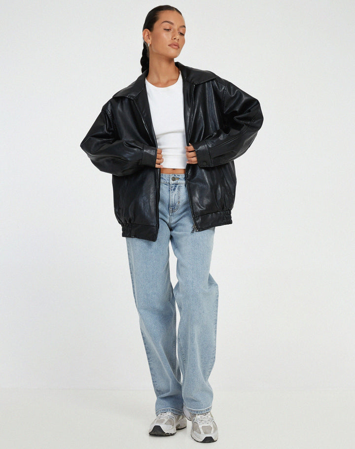 Oversized Leren Damesjas | Vrije tijd & Avond