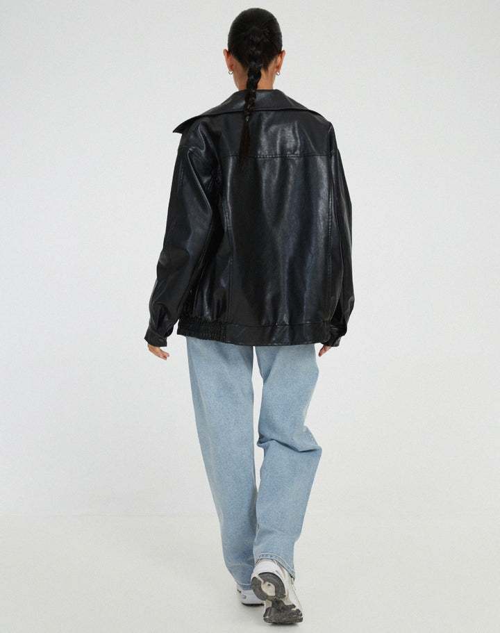 Oversized Leren Damesjas | Vrije tijd & Avond
