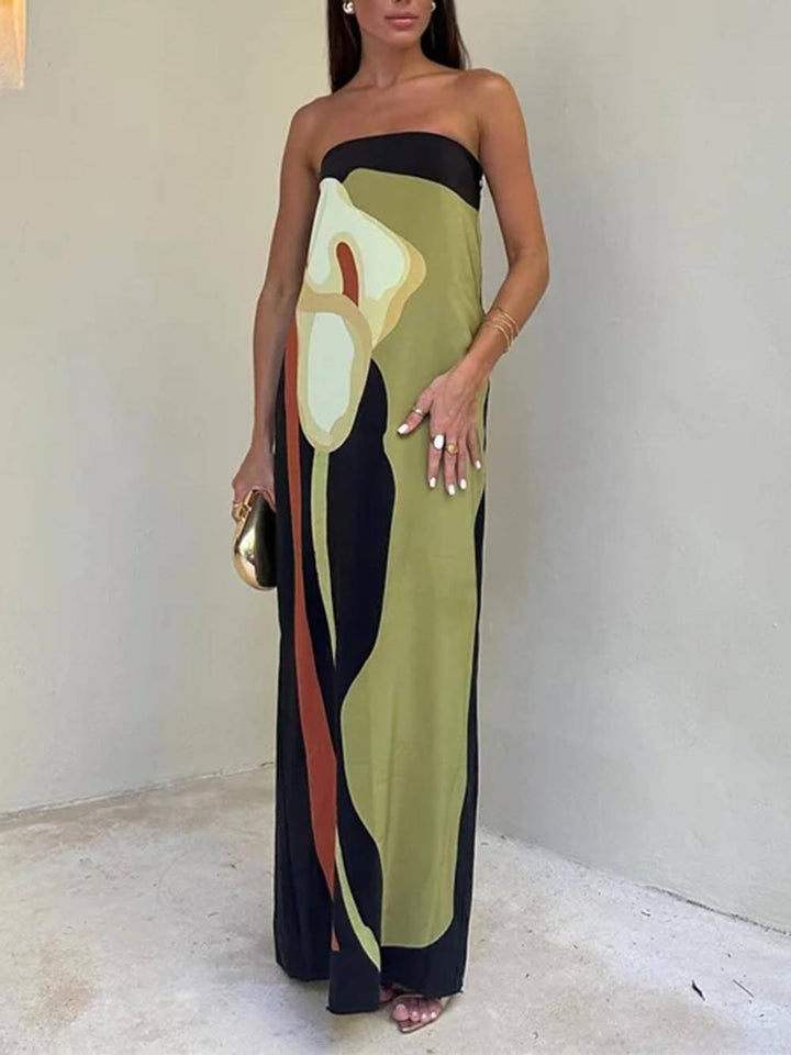 Lange Mouwloze Off-Shoulder Jurk | Vakantie Chique