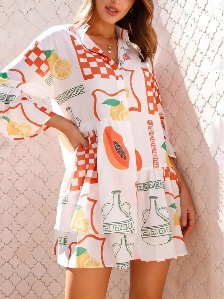 Losvallende Tuniekjurk Met Boho Print | Strand & Vakantie