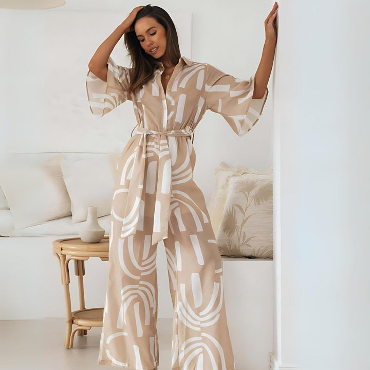 Beige Jumpsuit Zomer | Vrije Tijd