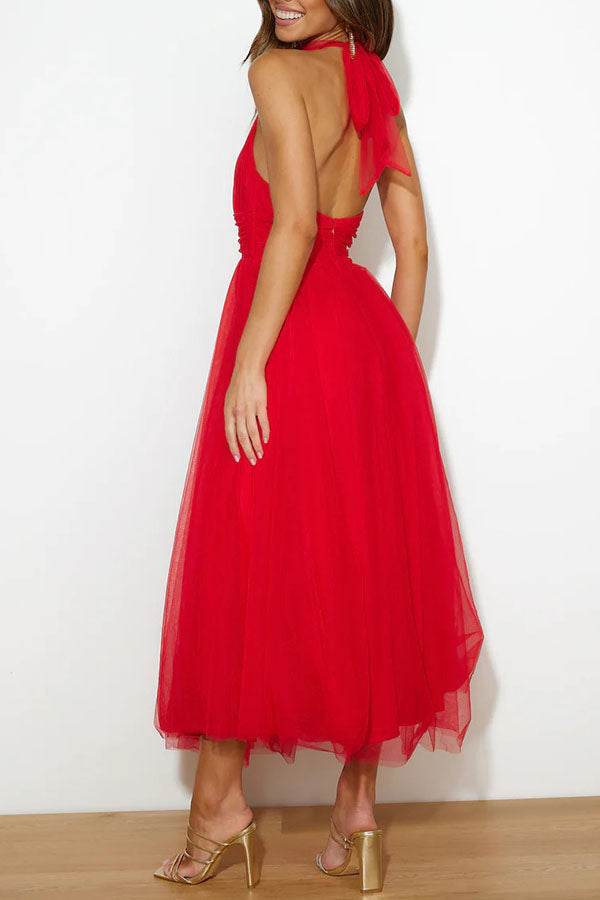 Tule Halterjurk – Bruiloft & Zomerse Gala's