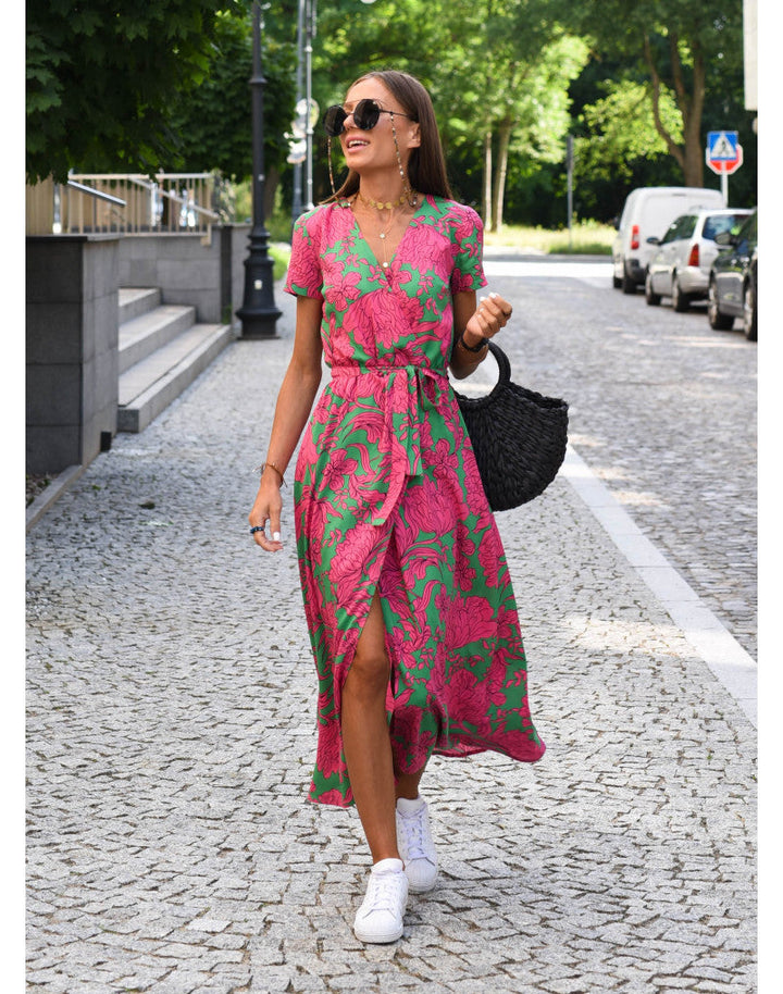 Elegante Maxi Jurk Met V-Hals – Lente & Zomer