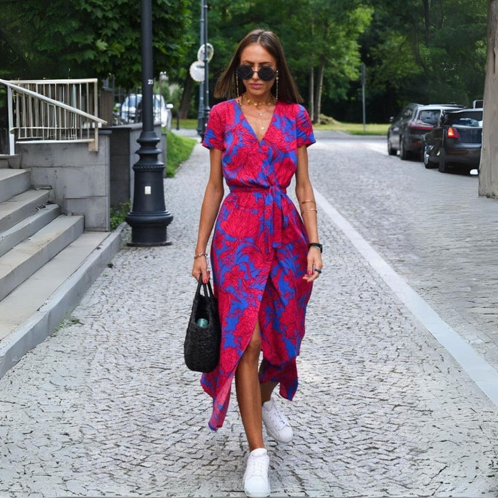 Elegante Maxi Jurk Met V-Hals – Lente & Zomer