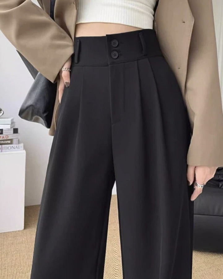 Wijde Dames Pantalon Met Plissé Detail | Kantoor & Comfort