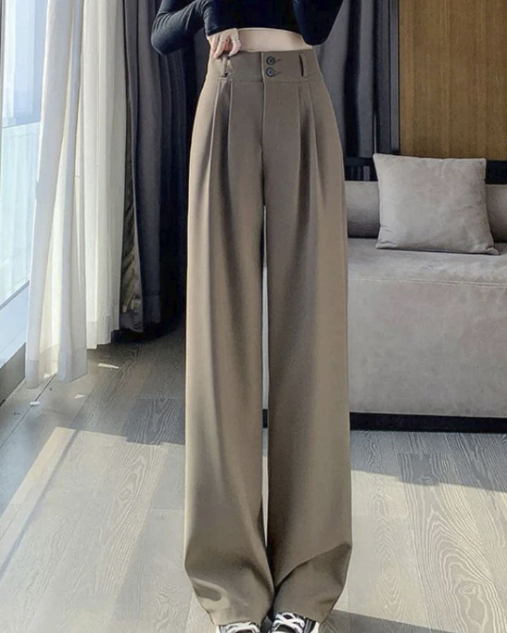 Wijde Dames Pantalon Met Plissé Detail | Kantoor & Comfort