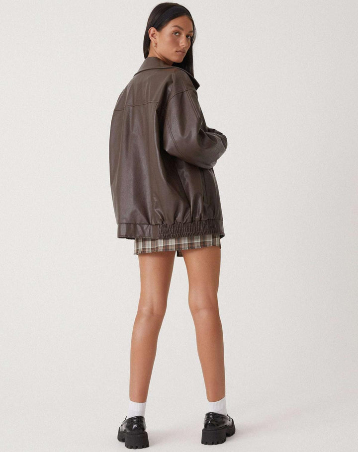 Oversized Leren Damesjas | Vrije tijd & Avond
